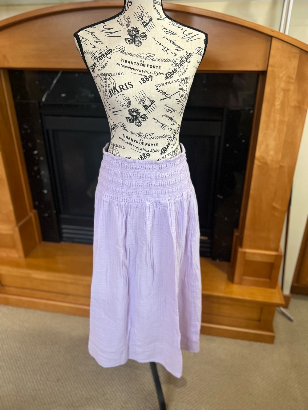 Old Navy Lavender Smocked-Waist Midi Skirt